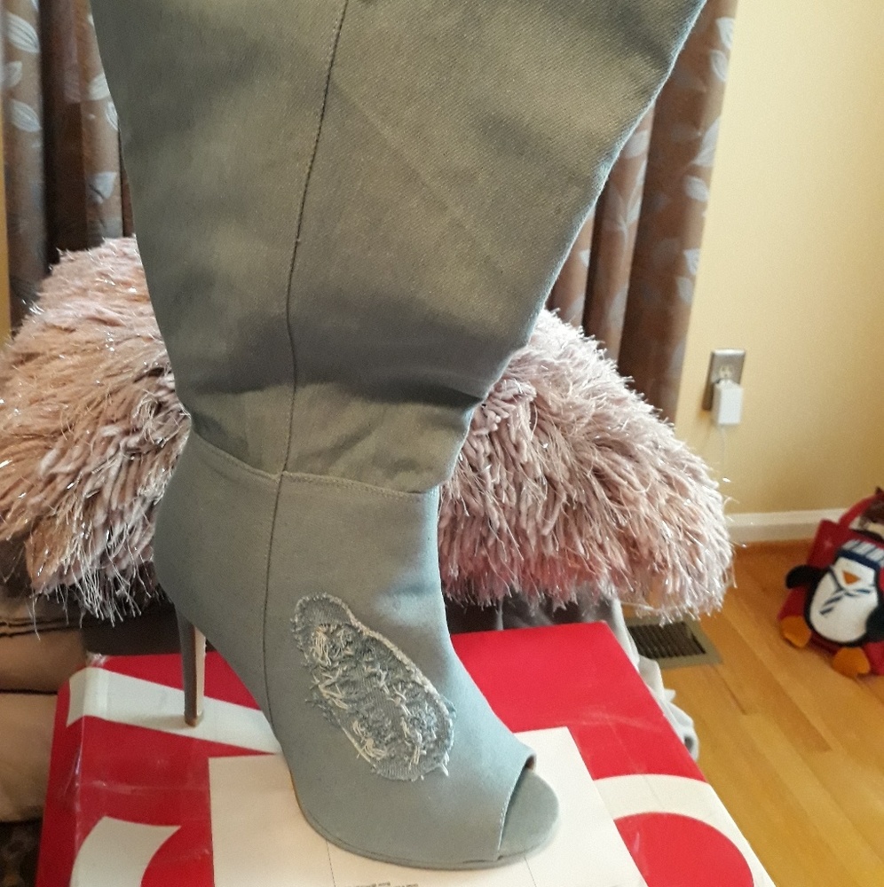 Denim Toeless Boot